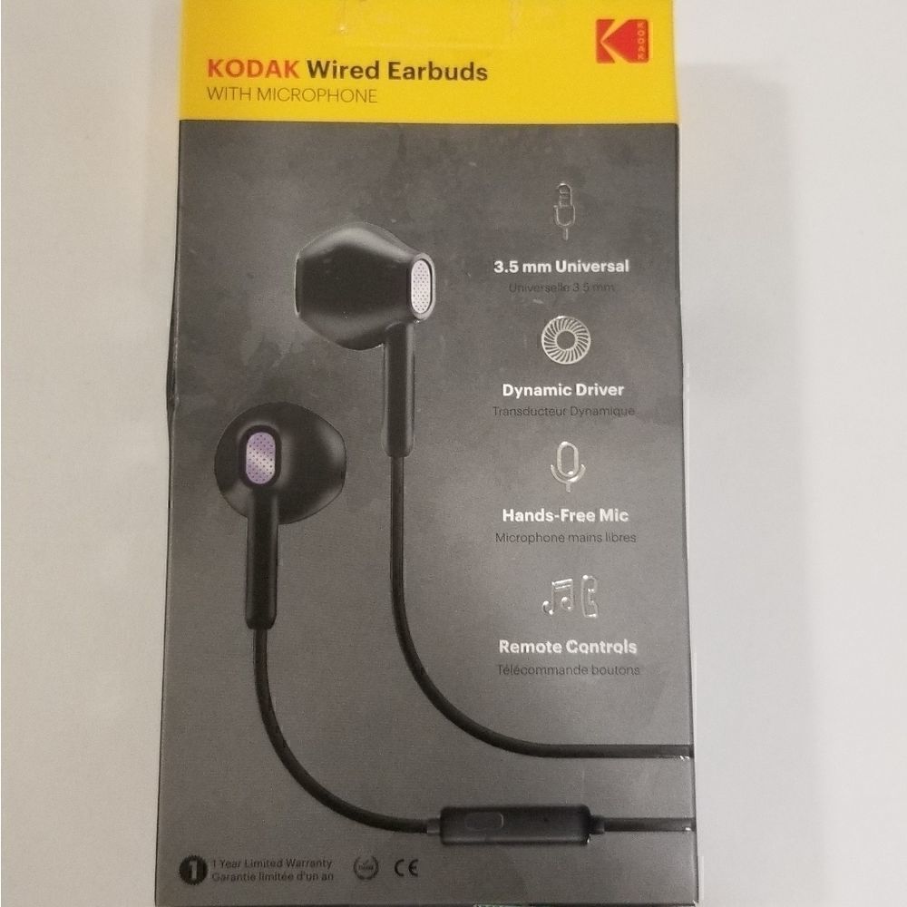 Kodak wired earbuds with microphone.
